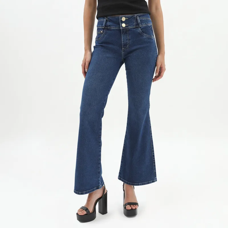 MOSSIMO - Jean Flare Tiro Alto Mujer Mossimo