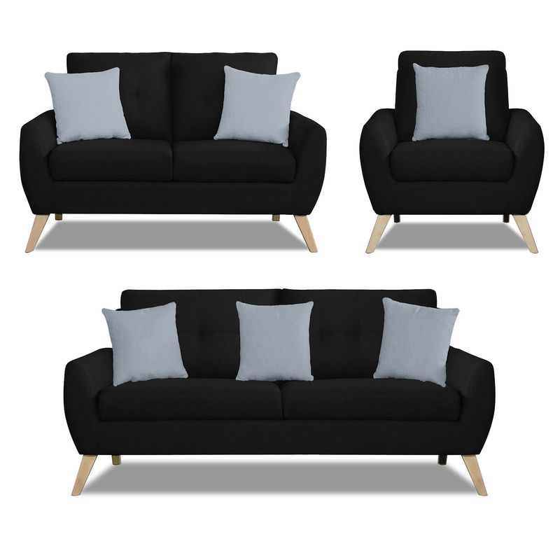 MICA - Juego De Sala Estefania 3-2-1 Cuerpos Con Cojines