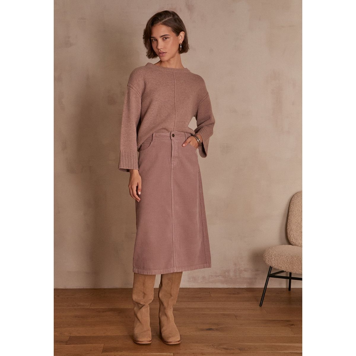 MAISON 123 - Falda Larga 100% Algodón Mujer Maison 123