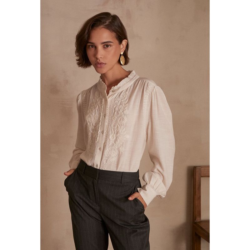 MAISON 123 - Blusa Manga Larga 100% Algodón Mujer Maison 123