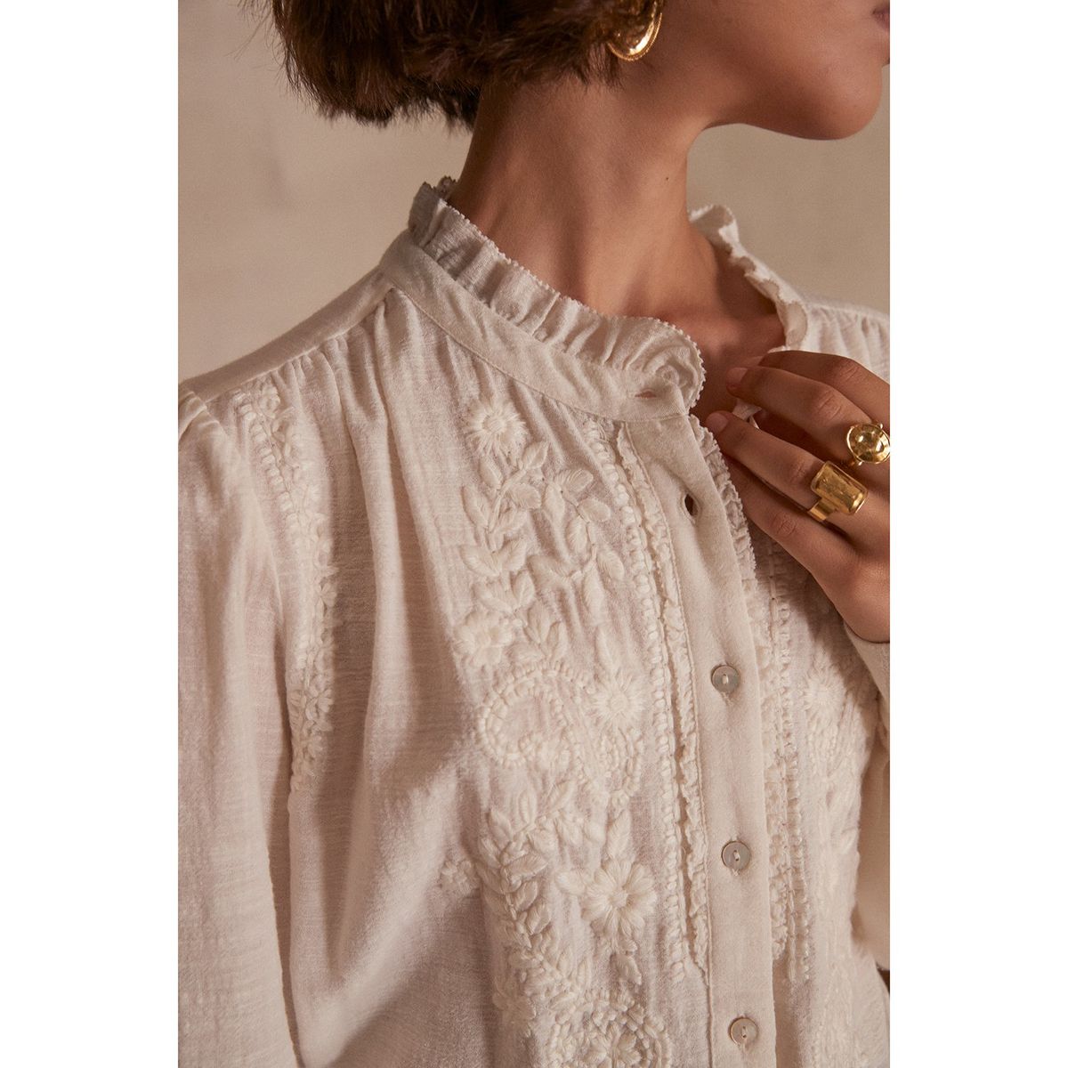 MAISON 123 - Blusa Manga Larga 100% Algodón Mujer Maison 123