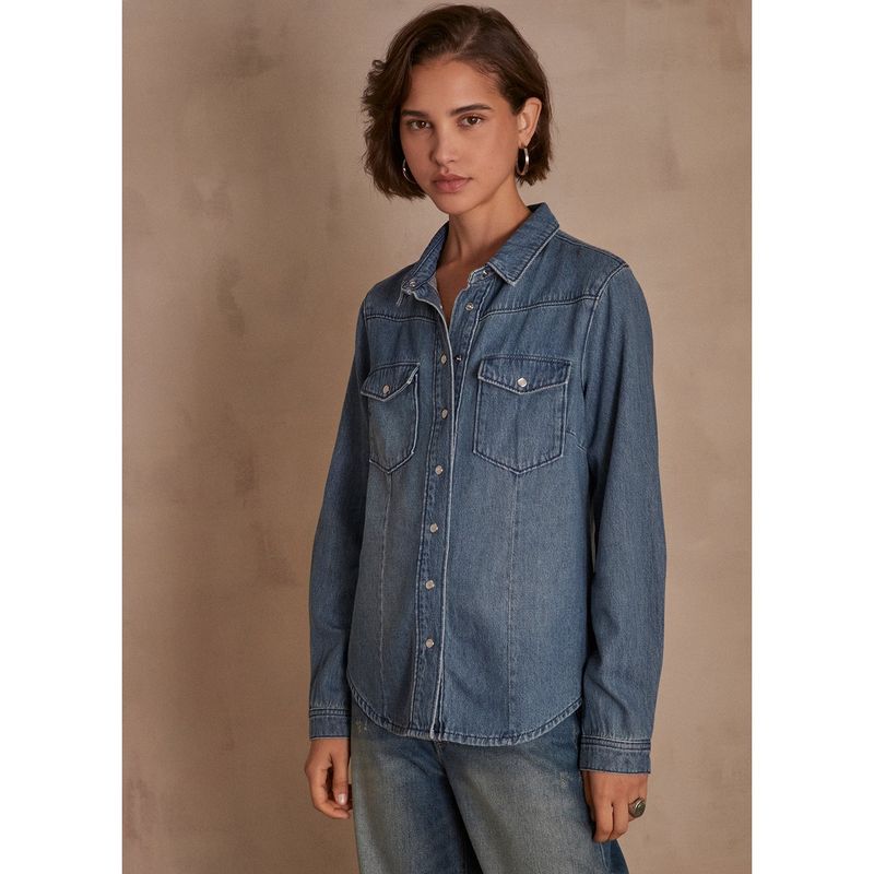 MAISON 123 - Blusa Manga Larga 100% Algodón Mujer Maison 123