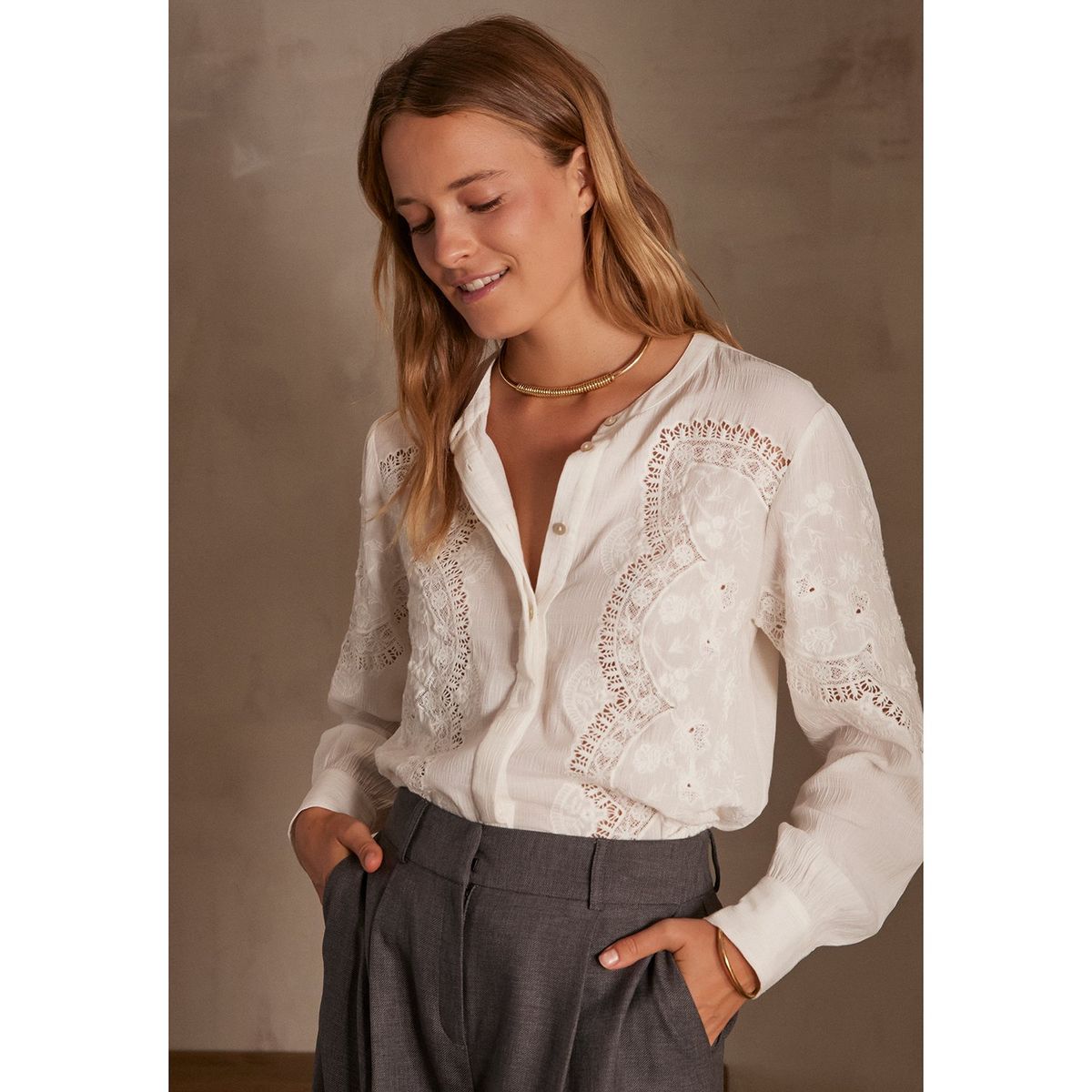 MAISON 123 - Blusa Manga Larga Mujer Maison 123