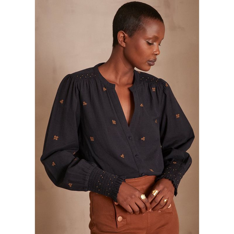 MAISON 123 - Blusa Manga Larga Algodón Mujer Maison 123