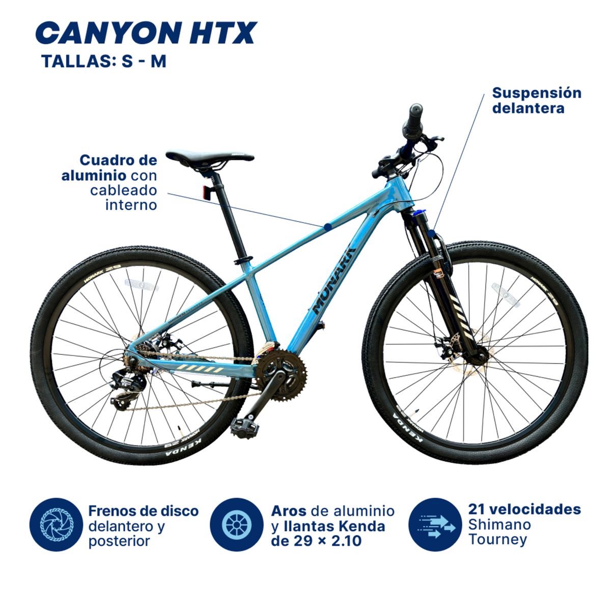 MONARK - Bicicleta Montañera Aluminio Canyon HTx Aro 29 Monark