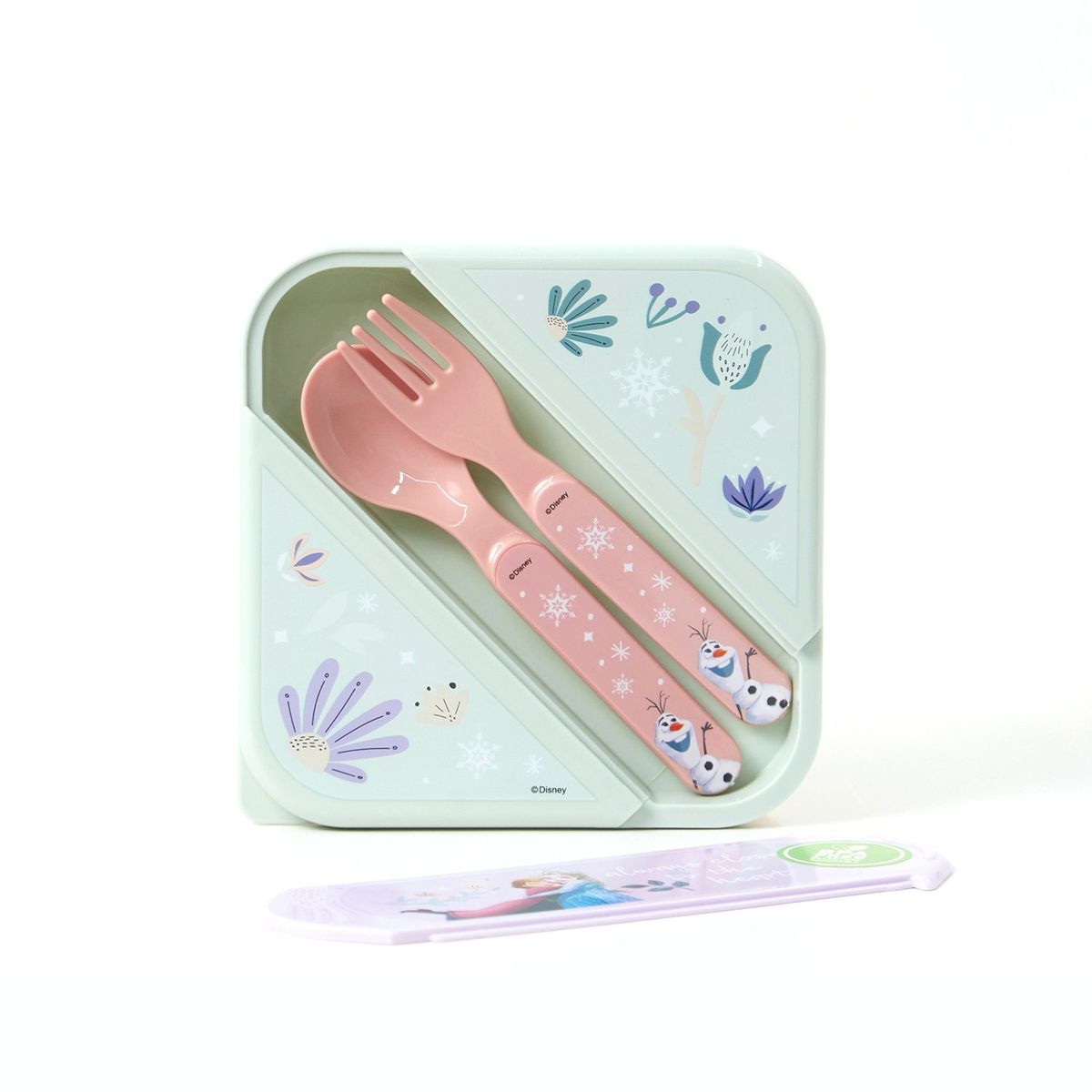 DISNEY - Hermético De 850ml Con Cubiertos Frozen Disney