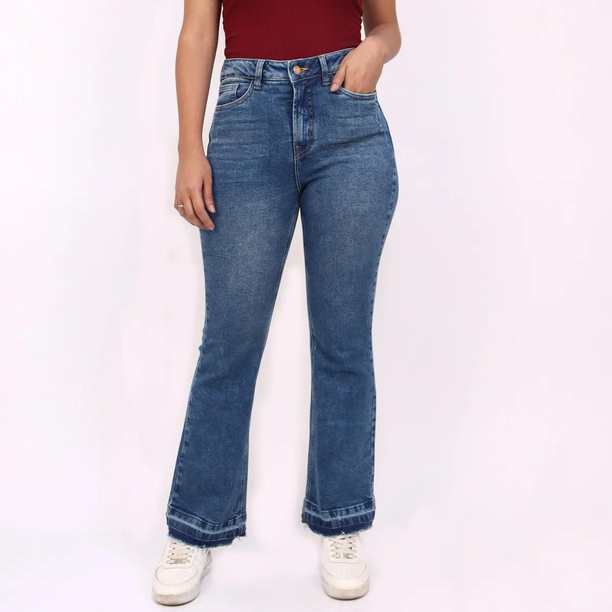 KAYRA POBLET - Jean Flare Tiro Alto Mujer Kayra Poblet