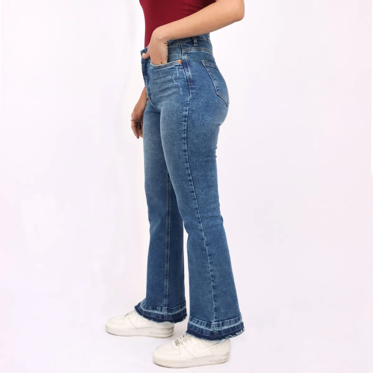 KAYRA POBLET - Jean Flare Tiro Alto Mujer Kayra Poblet