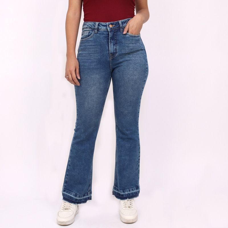 KAYRA POBLET - Jean Flare Tiro Alto Mujer Kayra Poblet