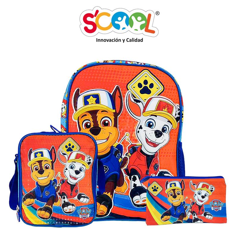 PAW PATROL - Set Mochila A4 Kombat Pvc Paw Patrol