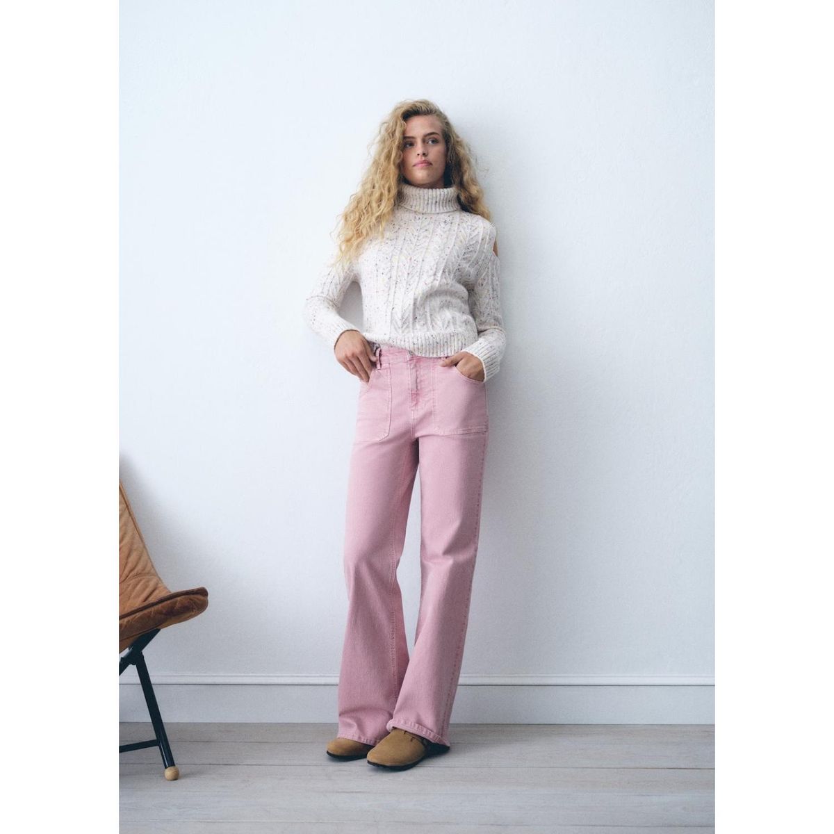 MANGO TEEN - Jean Straight Tiro Alto Mujer Mango Teen