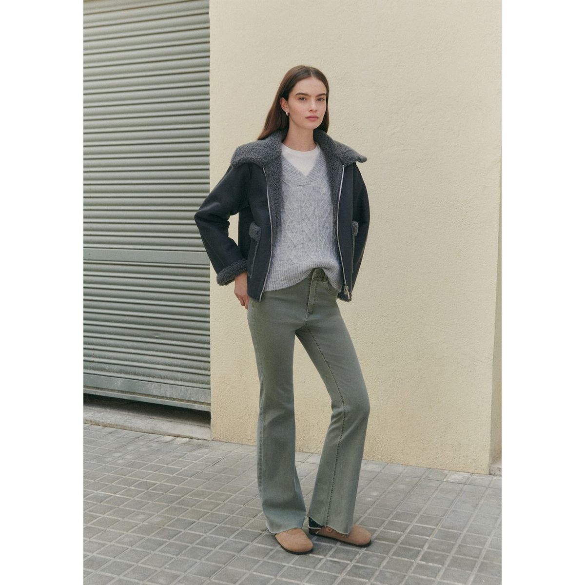 MANGO TEEN - Pantalón Flare Casual Mujer Mango