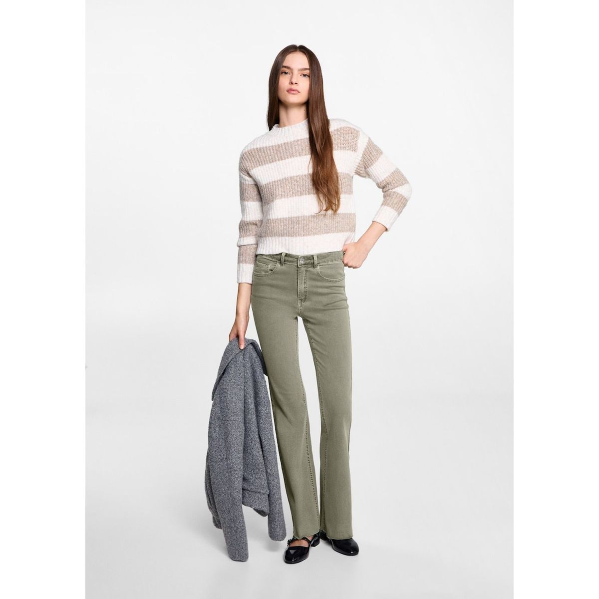 MANGO TEEN - Pantalón Flare Casual Mujer Mango