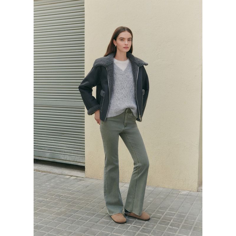 MANGO TEEN - Pantalón Flare Casual Mujer Mango