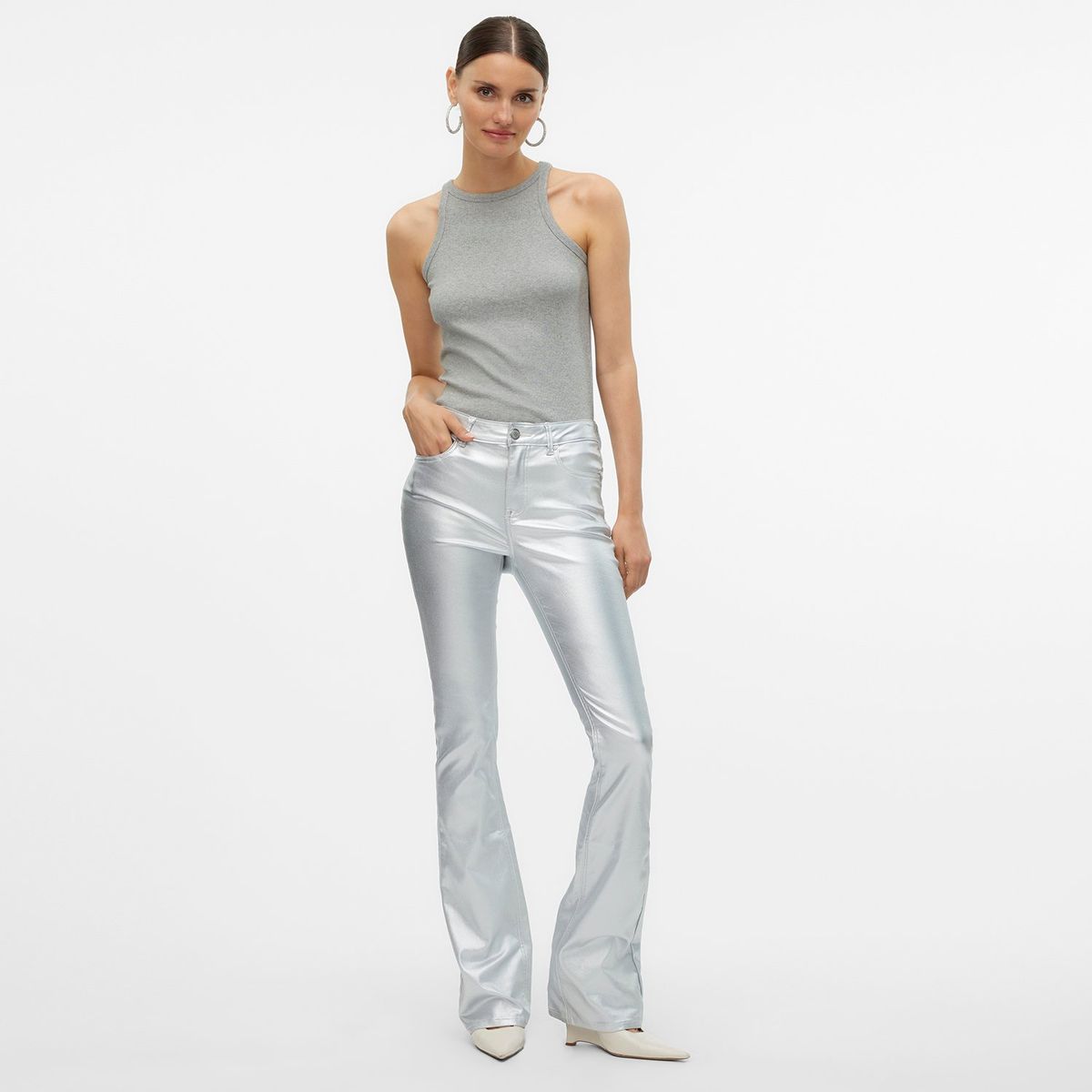 VERO MODA - Pantalón Flare Tiro Alto Mujer Vero Moda