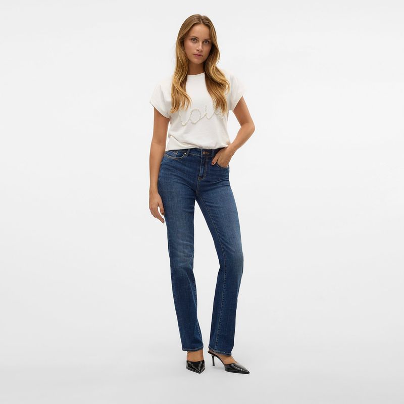 VERO MODA - Jean Straight Tiro Alto Mujer Vero Moda