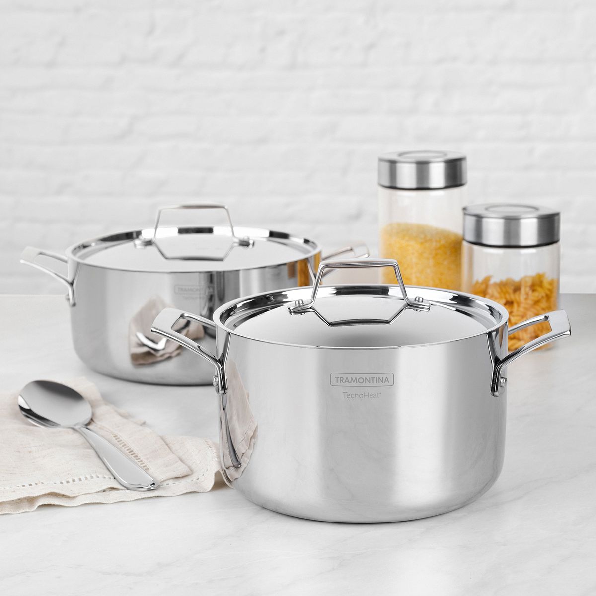 TRAMONTINA - Jgo Ollas 7 Pzas Grano T/acero