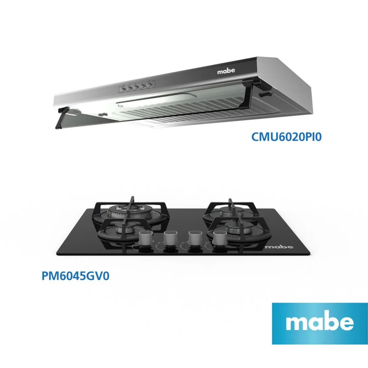MABE - Combo Campana Utilitaria CMU6020PI0 + Cocina empotrable PM6045GV0
