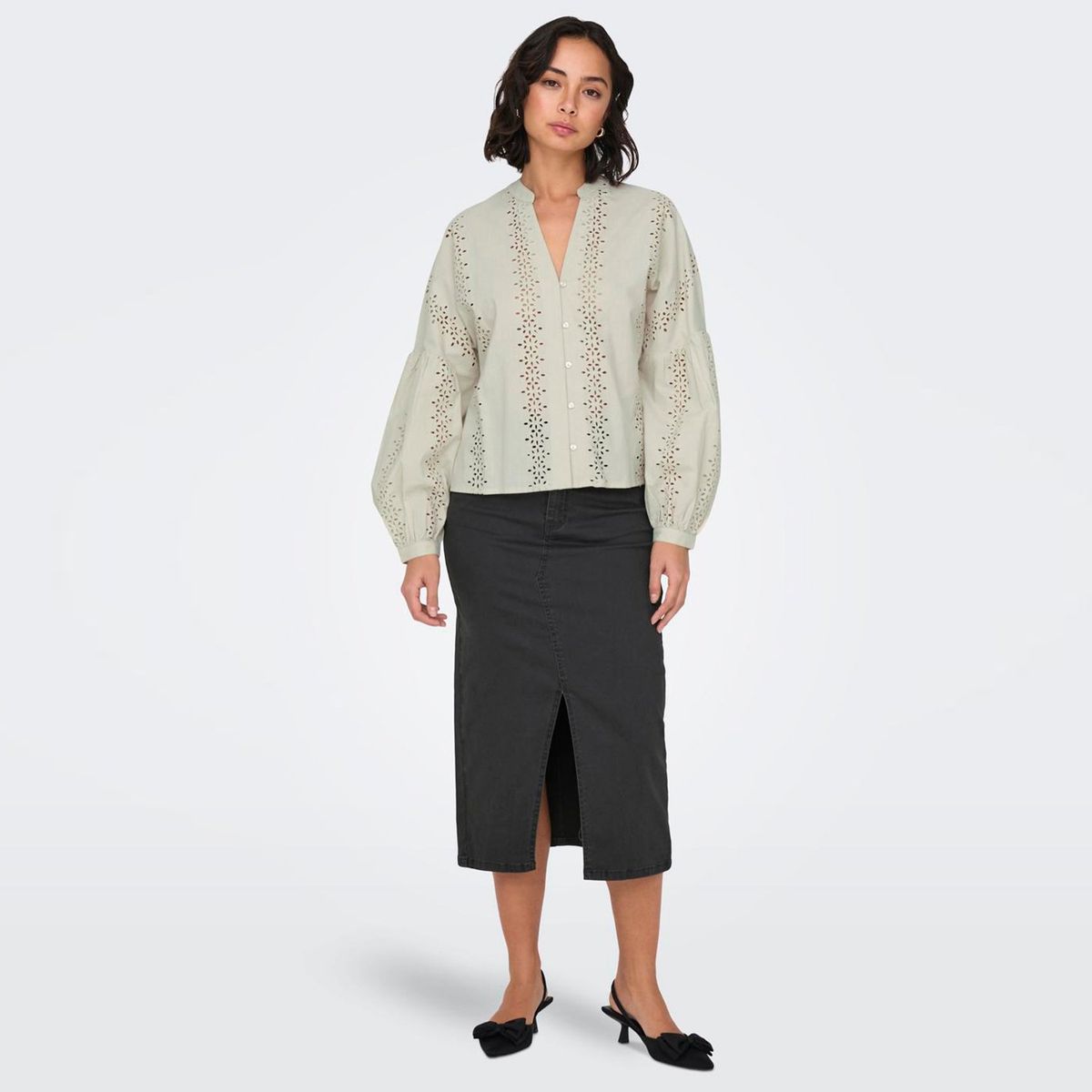 ONLY - Falda Larga Algodón Mujer Only