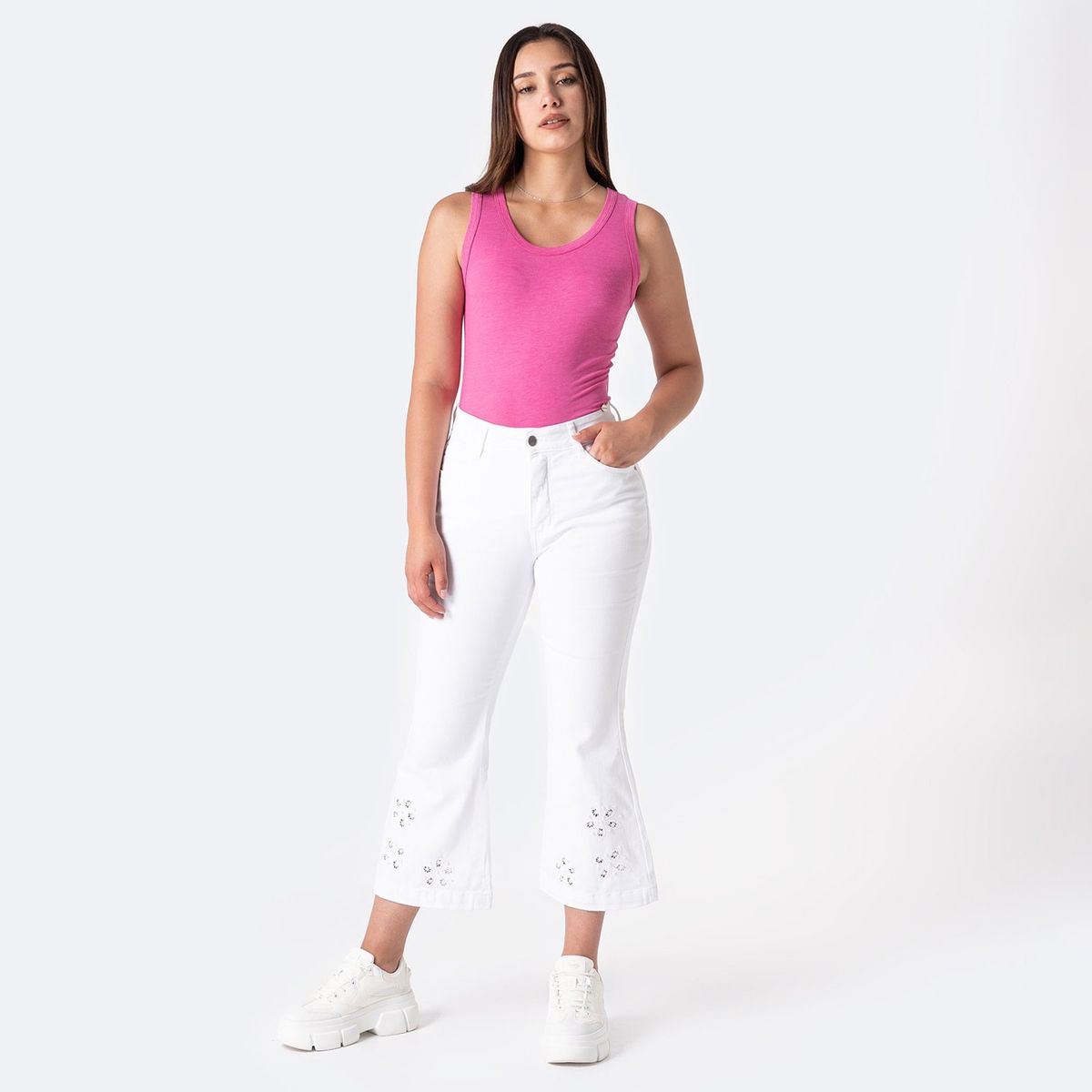 PIONIER - Pantalón Cropped Algodón Mujer Pionier