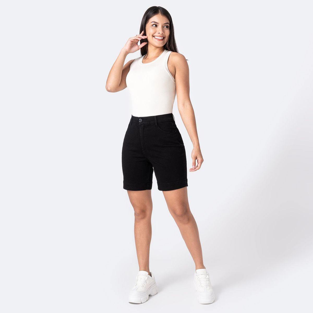 PIONIER - Bermuda Slim Algodón Mujer Pionier