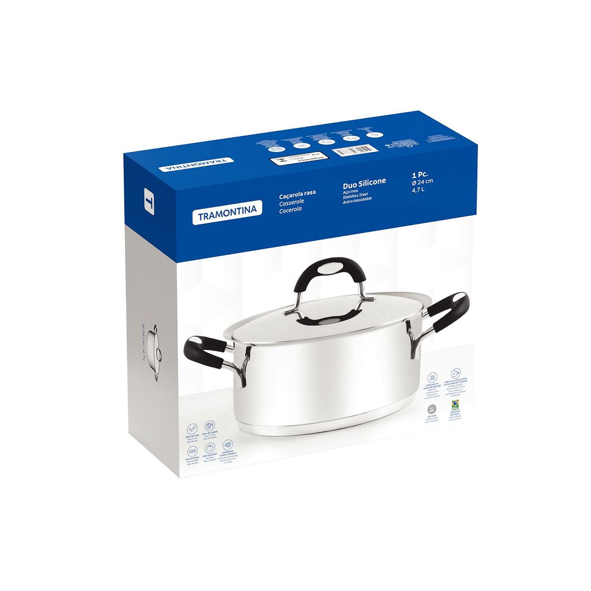 TRAMONTINA - Cacerola 24cm Duo Silicone