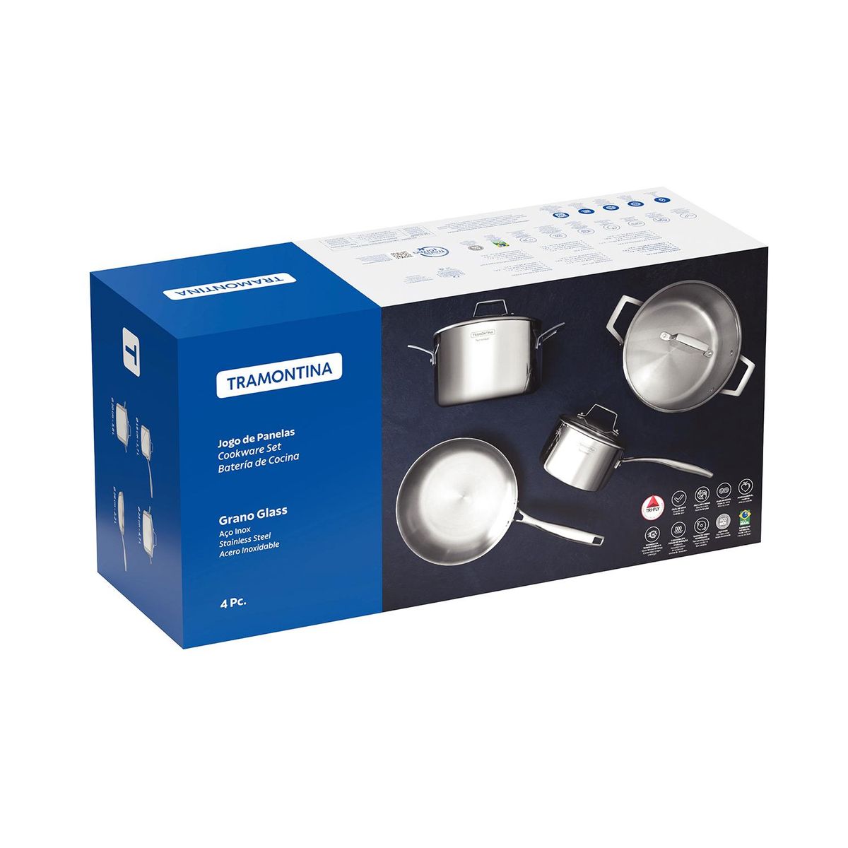 TRAMONTINA - Bateria De Cocina 4pzas Grano