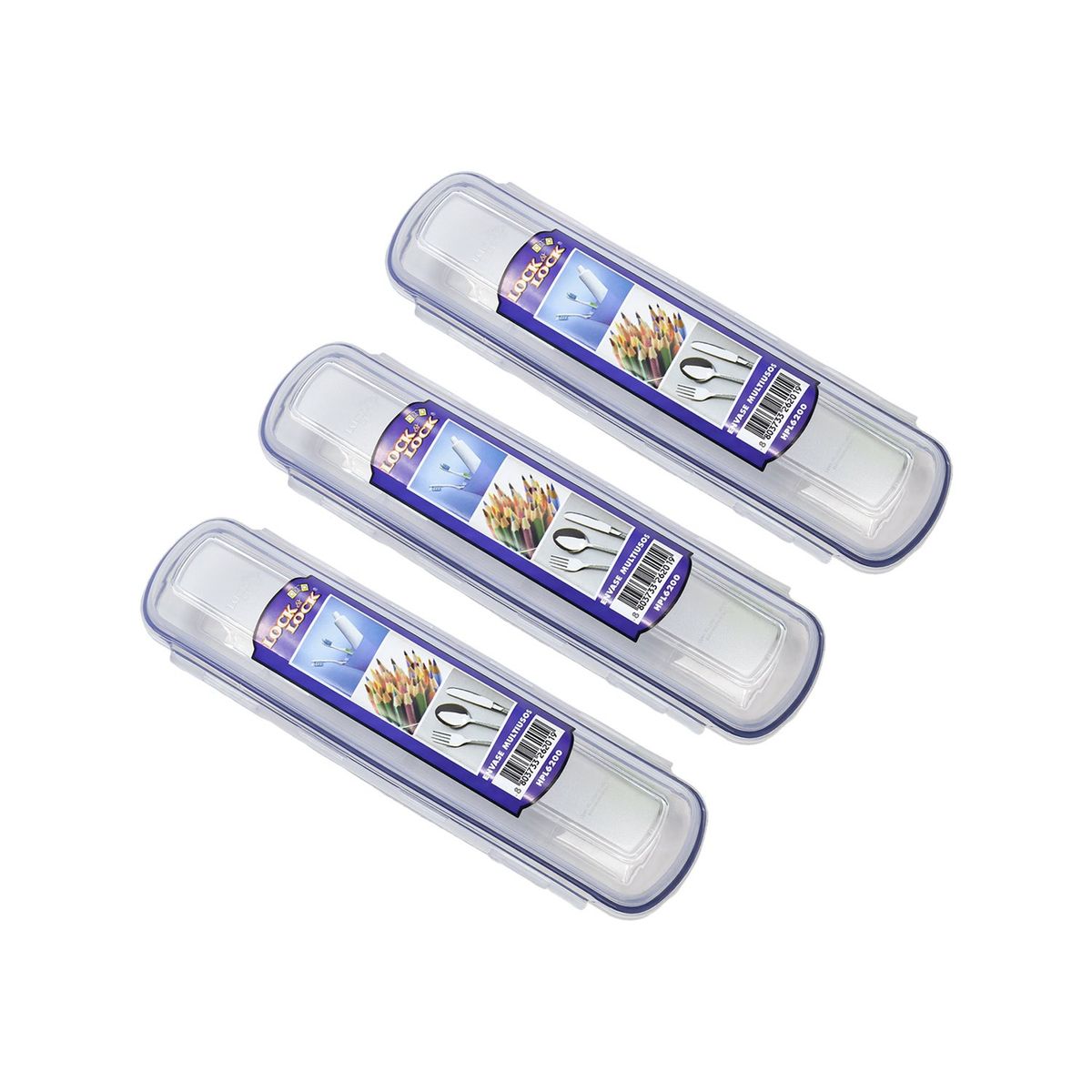 LOCK & LOCK - Pack X3 Envase Multiuso Largo 22cm Locknlock