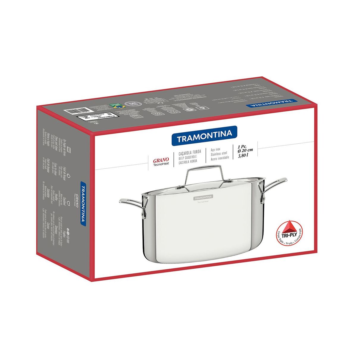 TRAMONTINA - Cacerola Honda 20 Cm - Grano