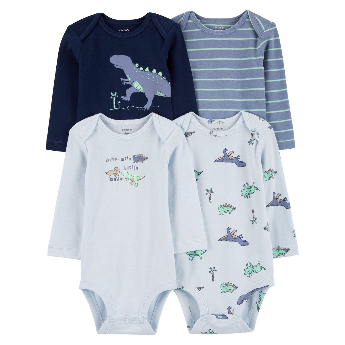 CARTER'S - Body Bebé Niño Pack X4 Algodón Carters