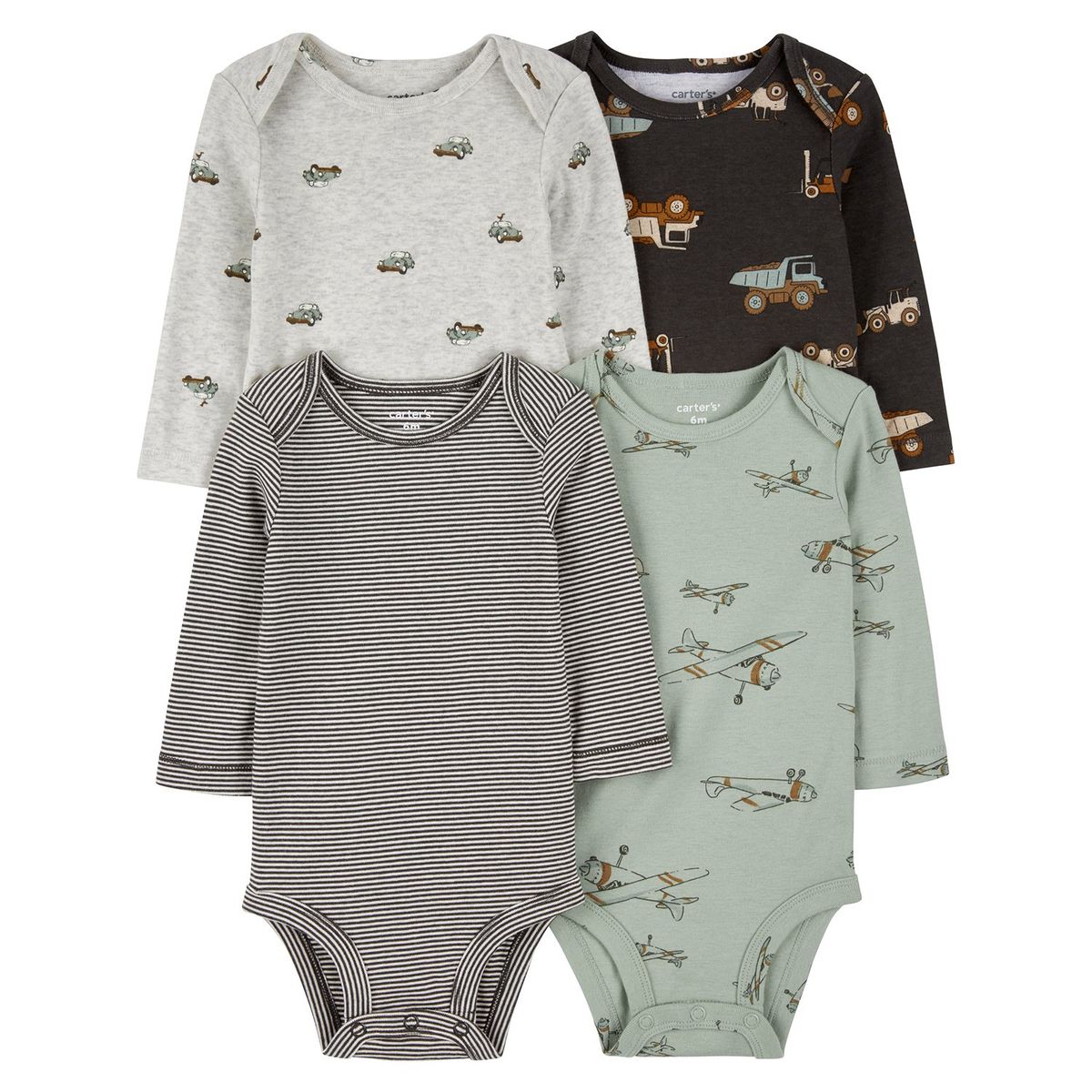 CARTER'S - Body Bebé Niño Pack X4 Algodón Carters