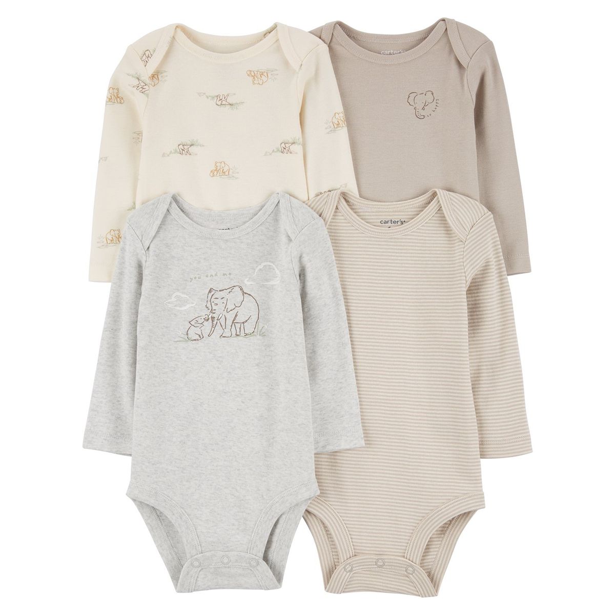 CARTER'S - Body Bebé Niño Niña Pack X4 Algodón Carters