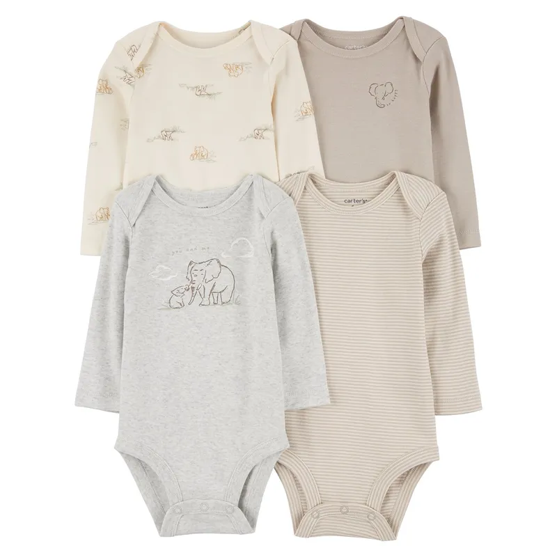 CARTER'S - Body Bebé Niño Niña Pack X4 Algodón Carters