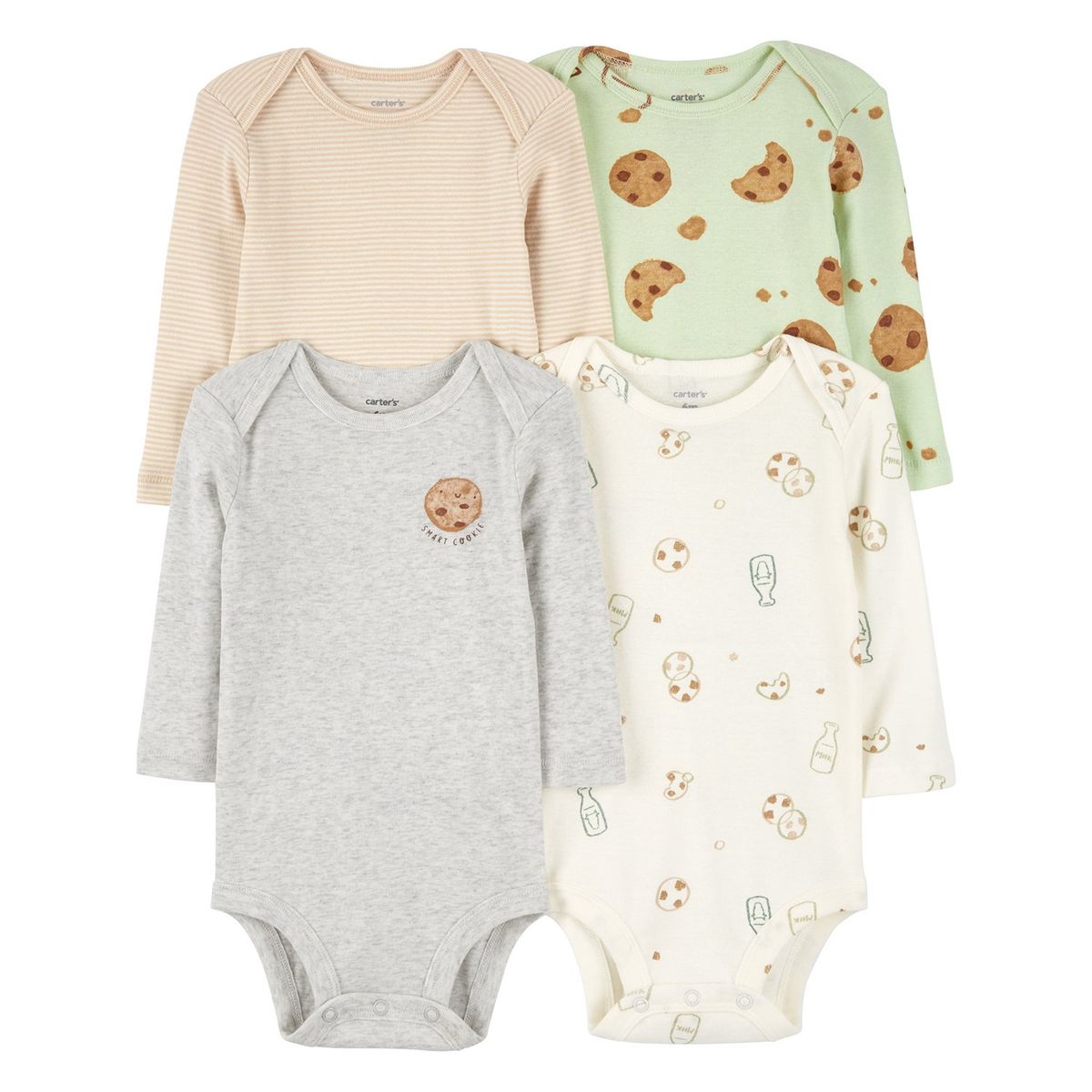 CARTER'S - Body Bebé Unisex Pack X4 Algodón Carters