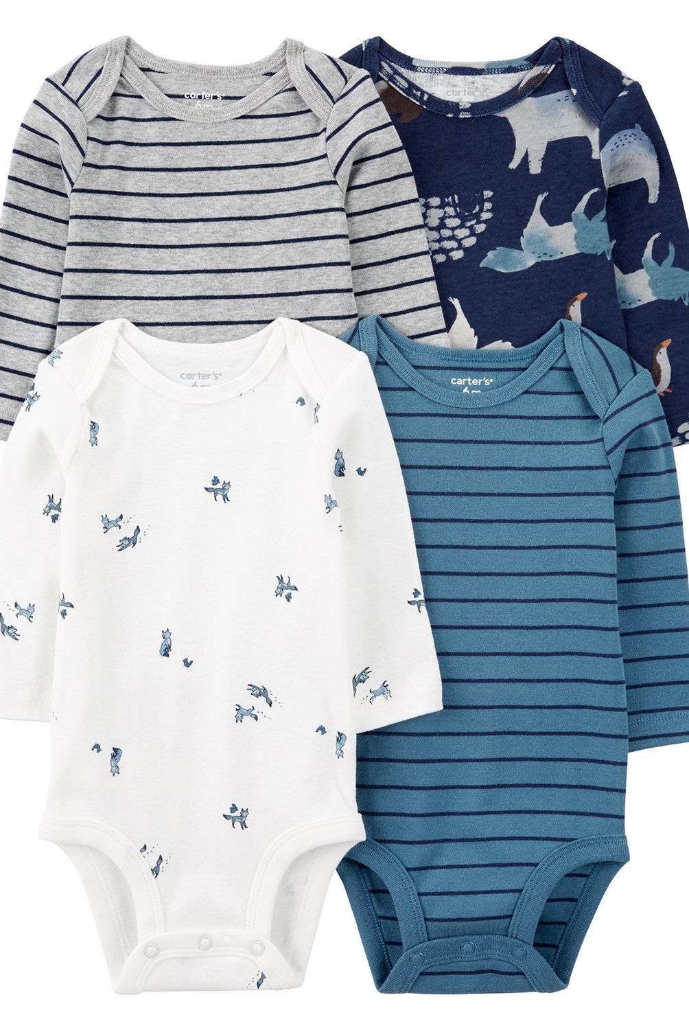 CARTER'S - Body Bebé Niño Pack X4 Algodón Carters