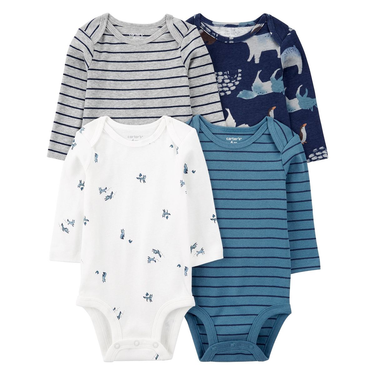 CARTER'S - Body Bebé Niño Pack X4 Algodón Carters