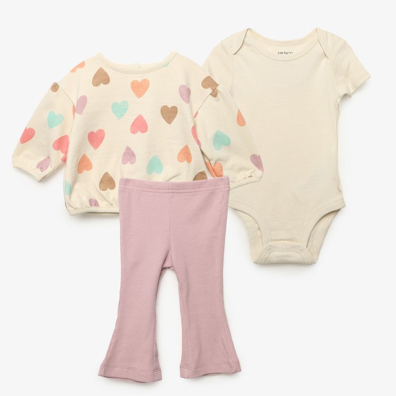 CARTER'S - Conjunto Bebé Niña 3 Piezas Algodón Carters