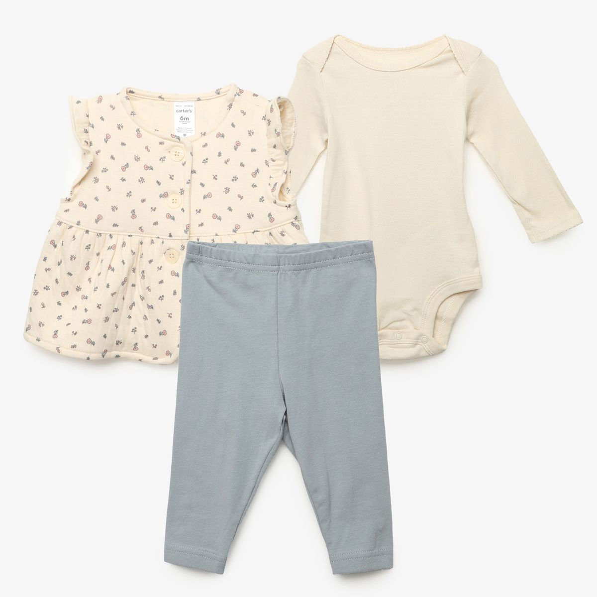 CARTER'S - Conjunto Bebé Niña 3 Piezas Algodón Carters