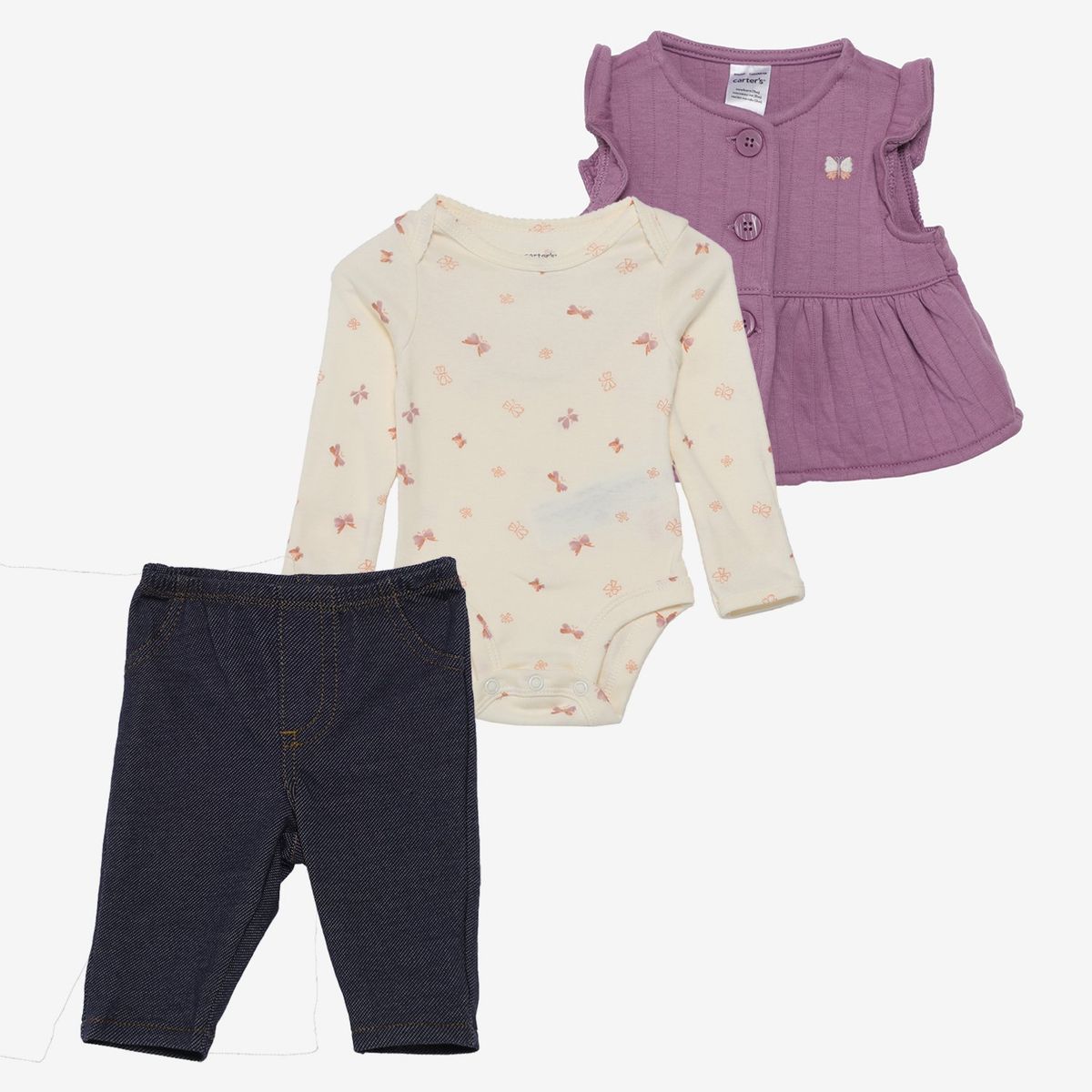 CARTER'S - Conjunto Bebé Niña 3 Piezas Algodón Carters