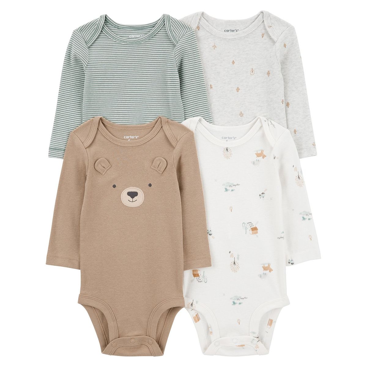 CARTER'S - Body Bebé Niño Niña Pack X4 Algodón Carters