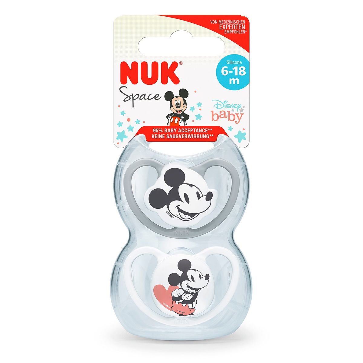 NUK - Pack X2 Chupón Space Mickey 6-18 M Nuk