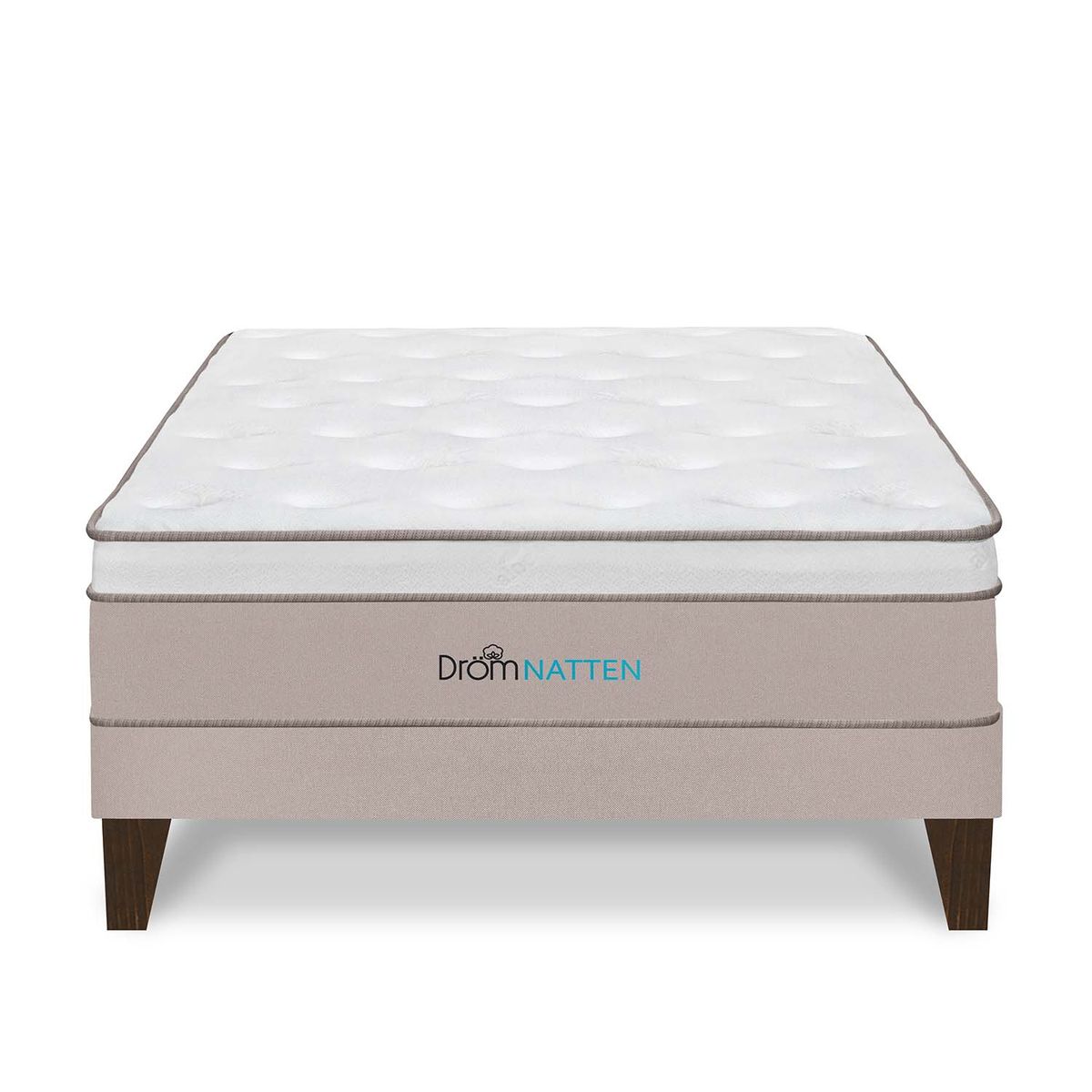 DROM - Cama Europea Natten King + 2 Almohadas Viscoelásticas y Protector