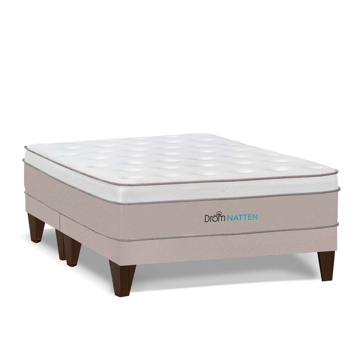 DROM - Cama Europea Natten King + 2 Almohadas Viscoelásticas y Protector