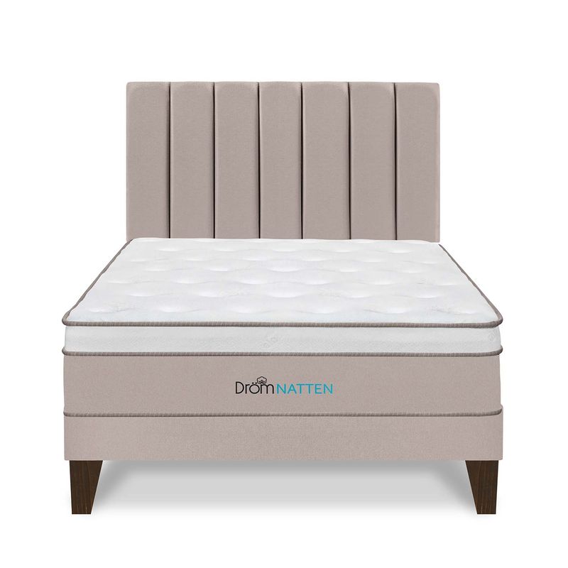 DROM - Dormitorio Europeo Natten Queen + 2 Almohadas Viscoelásticas + Protector