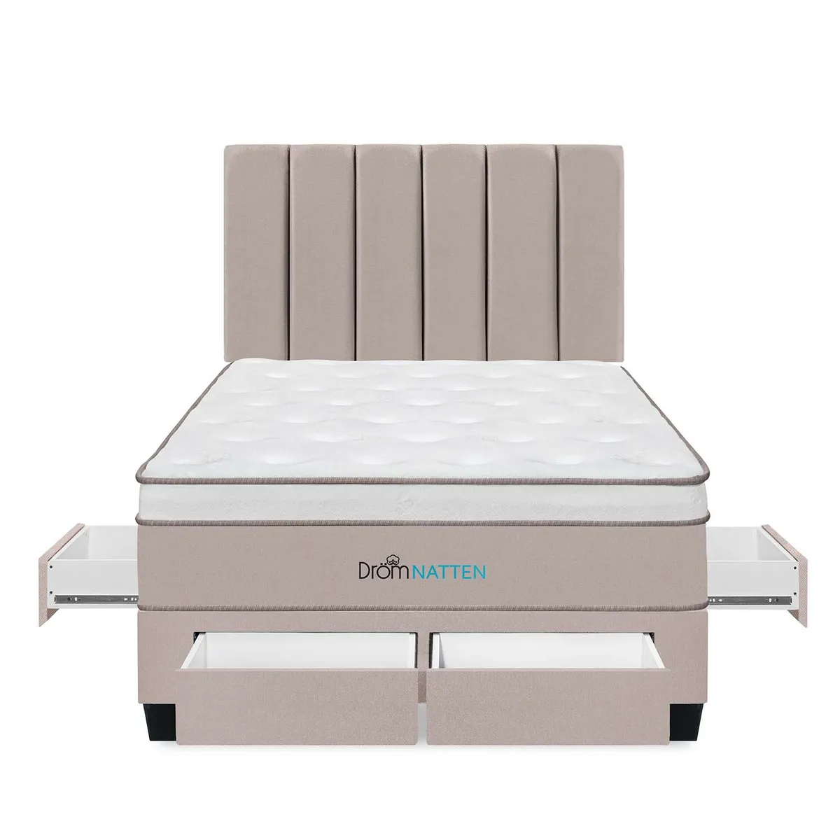DROM - Dormitorio Con Cajones Natten 2 Plz + 2 Almohadas Viscoelásticas + Protector