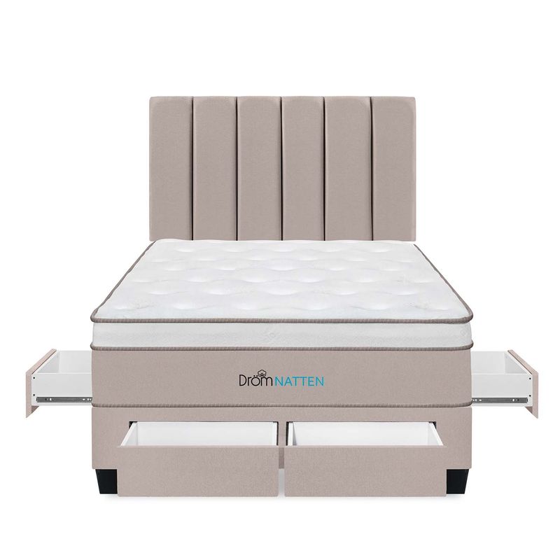 DROM - Dormitorio Con Cajones Natten 2 Plz + 2 Almohadas Viscoelásticas + Protector