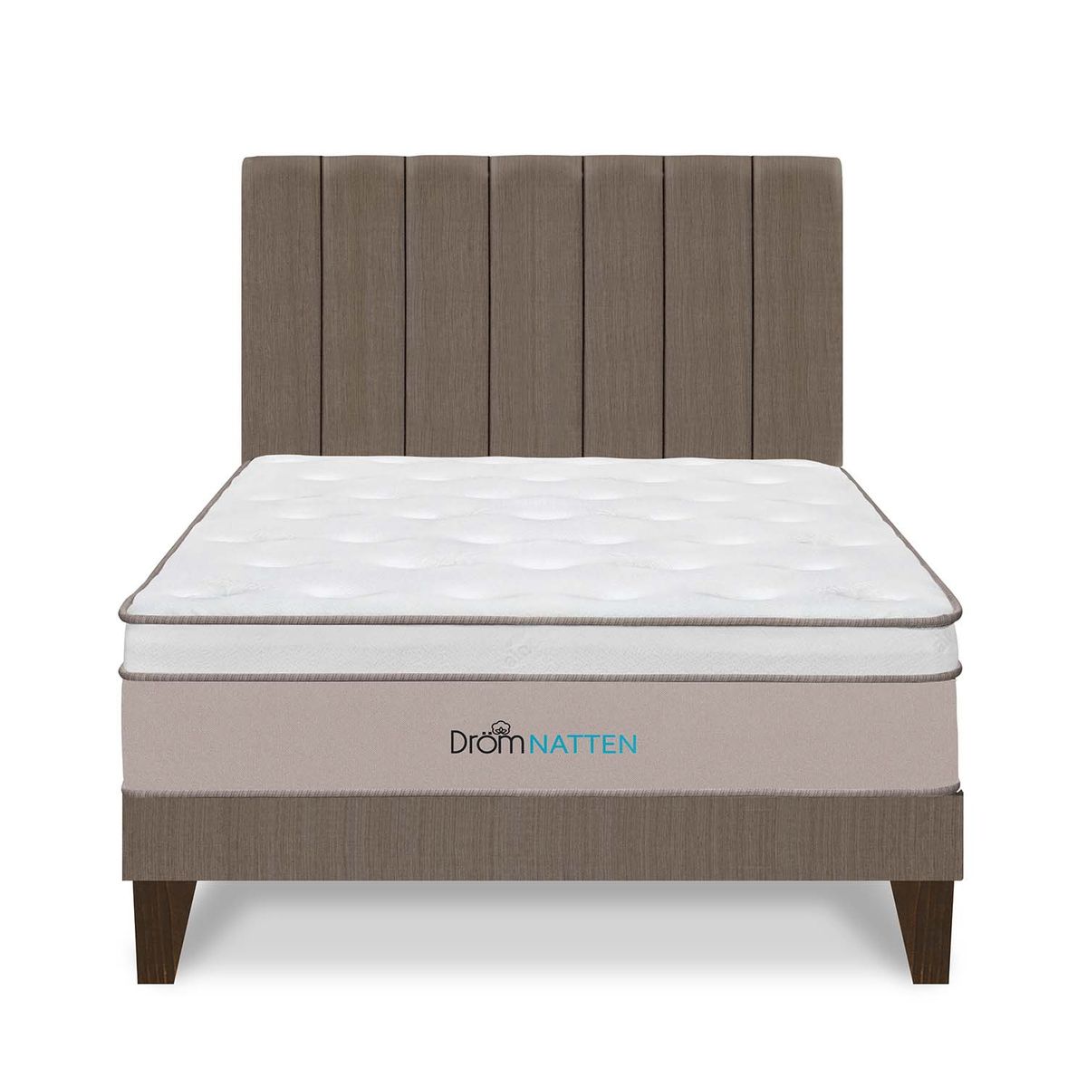 DROM - Dormitorio Europeo Natten Queen + 2 Almohadas Viscoelásticas + Protector
