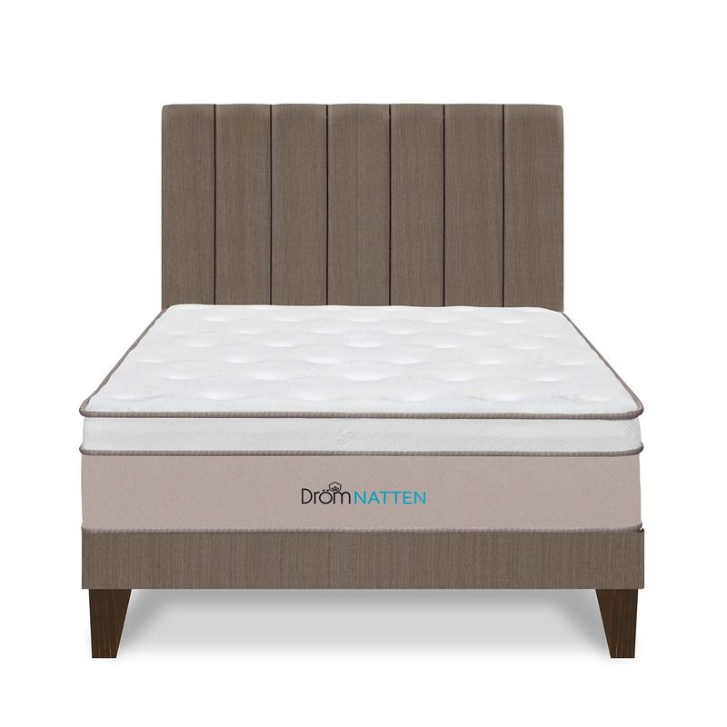 DROM - Dormitorio Europeo Natten Queen + 2 Almohadas Viscoelásticas + Protector