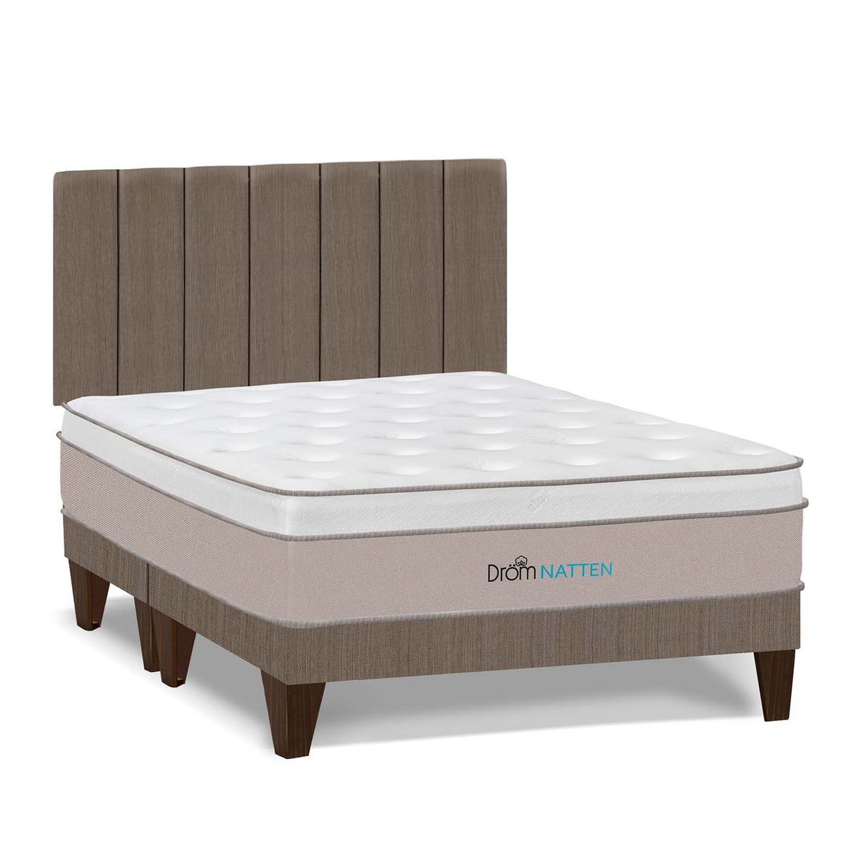 DROM - Dormitorio Europeo Natten Queen + 2 Almohadas Viscoelásticas + Protector