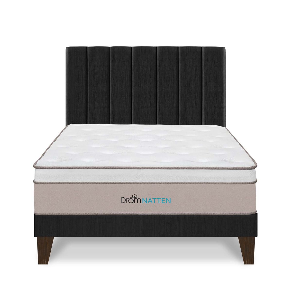 DROM - Dormitorio Europeo Natten Queen + 2 Almohadas Viscoelásticas + Protector